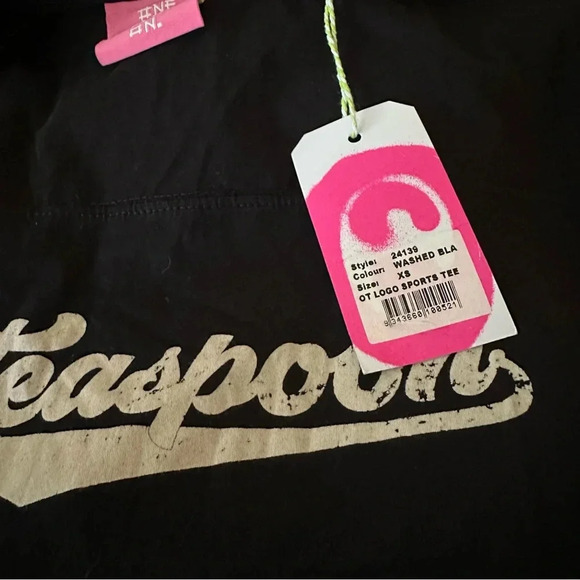 One Teaspoon NWT Loho Sport Tee Washed Black XS Oversized SOLD OUT ONLINE - Picture 2 of 5